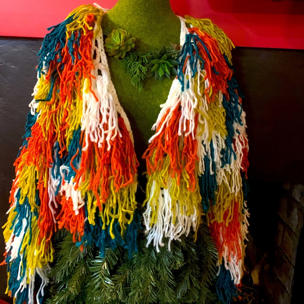 Multi-Color Shaggy Cardigan